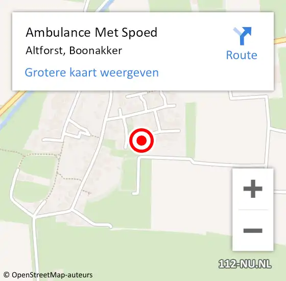 Locatie op kaart van de 112 melding: Ambulance Met Spoed Naar Altforst, Boonakker op 24 maart 2022 09:43