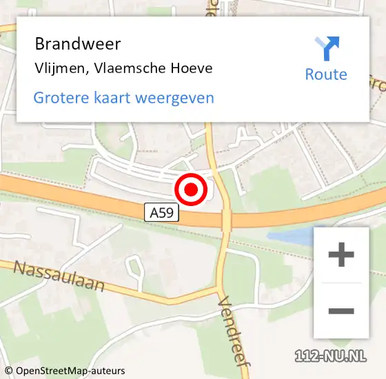 Locatie op kaart van de 112 melding: Brandweer Vlijmen, Vlaemsche Hoeve op 12 juli 2014 00:03