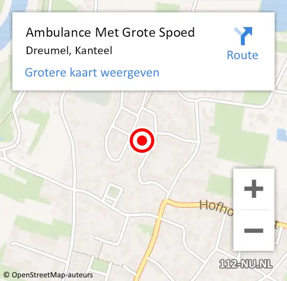 Locatie op kaart van de 112 melding: Ambulance Met Grote Spoed Naar Dreumel, Kanteel op 24 maart 2022 10:46