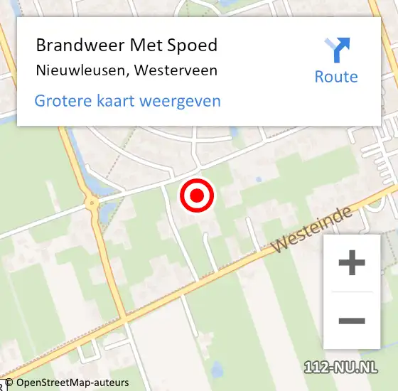 Locatie op kaart van de 112 melding: Brandweer Met Spoed Naar Nieuwleusen, Westerveen op 24 maart 2022 11:34