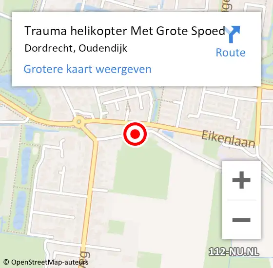 Locatie op kaart van de 112 melding: Trauma helikopter Met Grote Spoed Naar Dordrecht, Oudendijk op 24 maart 2022 12:12