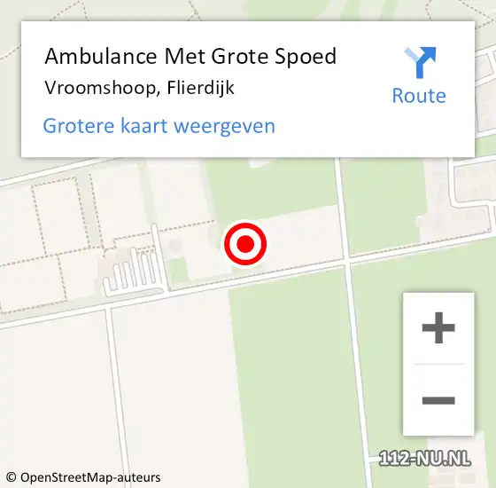 Locatie op kaart van de 112 melding: Ambulance Met Grote Spoed Naar Vroomshoop, Flierdijk op 24 maart 2022 12:15