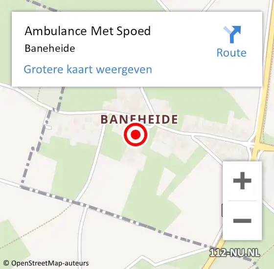 Locatie op kaart van de 112 melding: Ambulance Met Spoed Naar Baneheide op 12 juli 2014 00:39