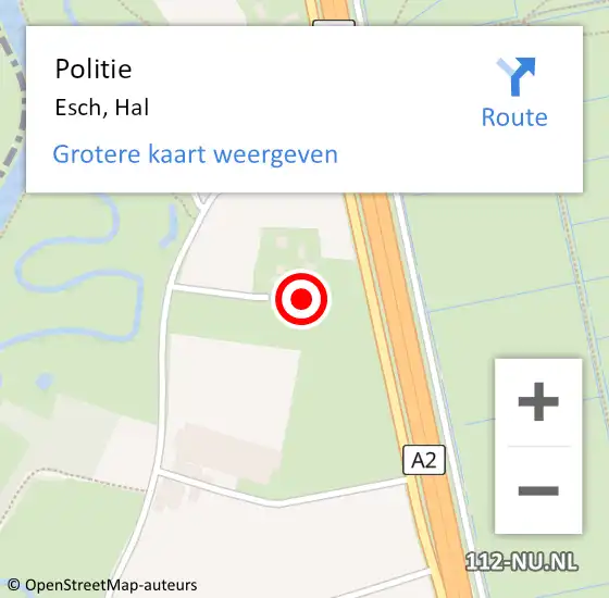 Locatie op kaart van de 112 melding: Politie Esch, Hal op 24 maart 2022 13:04