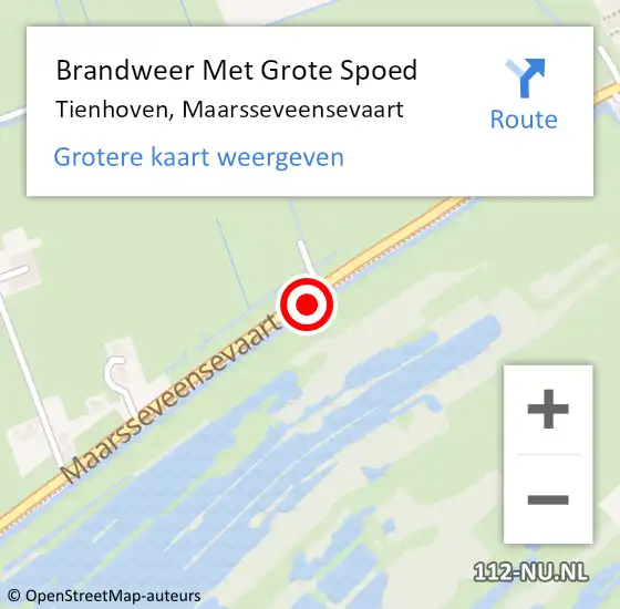 Locatie op kaart van de 112 melding: Brandweer Met Grote Spoed Naar Tienhoven, Maarsseveensevaart op 24 maart 2022 13:04