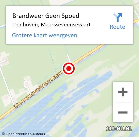 Locatie op kaart van de 112 melding: Brandweer Geen Spoed Naar Tienhoven, Maarsseveensevaart op 24 maart 2022 13:08