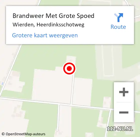 Locatie op kaart van de 112 melding: Brandweer Met Grote Spoed Naar Wierden, Heerdinksschotweg op 24 maart 2022 13:23