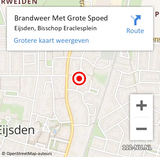 Locatie op kaart van de 112 melding: Brandweer Met Grote Spoed Naar Eijsden, Bisschop Eraclesplein op 24 maart 2022 13:48