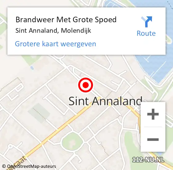 Locatie op kaart van de 112 melding: Brandweer Met Grote Spoed Naar Sint Annaland, Molendijk op 24 maart 2022 14:00