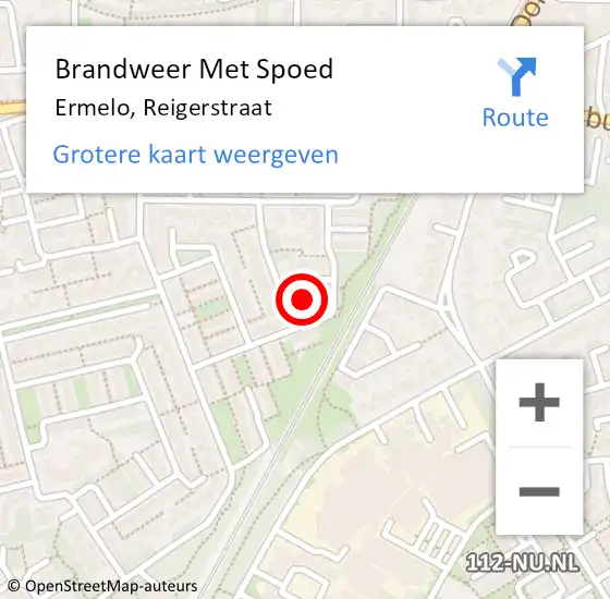 Locatie op kaart van de 112 melding: Brandweer Met Spoed Naar Ermelo, Reigerstraat op 24 maart 2022 14:16