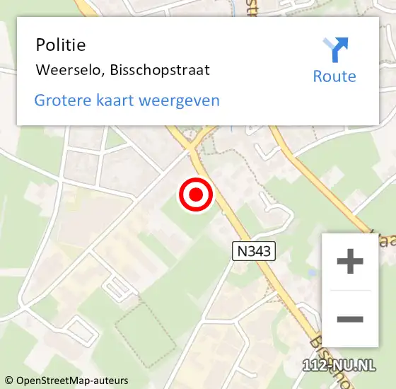 Locatie op kaart van de 112 melding: Politie Weerselo, Bisschopstraat op 24 maart 2022 14:18