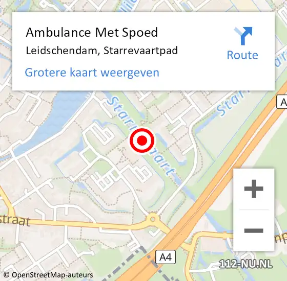 Locatie op kaart van de 112 melding: Ambulance Met Spoed Naar Leidschendam, Starrevaartpad op 24 maart 2022 14:22