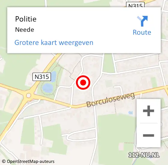 Locatie op kaart van de 112 melding: Politie Neede op 24 maart 2022 14:23