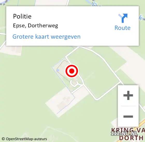 Locatie op kaart van de 112 melding: Politie Epse, Dortherweg op 24 maart 2022 14:32