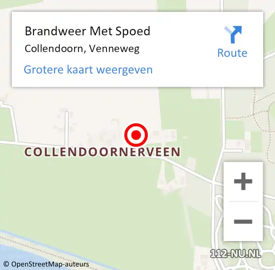 Locatie op kaart van de 112 melding: Brandweer Met Spoed Naar Collendoorn, Venneweg op 24 maart 2022 14:34