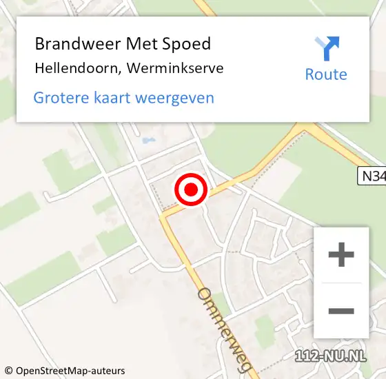 Locatie op kaart van de 112 melding: Brandweer Met Spoed Naar Hellendoorn, Werminkserve op 24 maart 2022 14:36