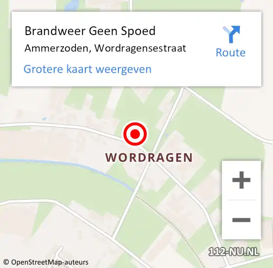 Locatie op kaart van de 112 melding: Brandweer Geen Spoed Naar Ammerzoden, Wordragensestraat op 24 maart 2022 14:57