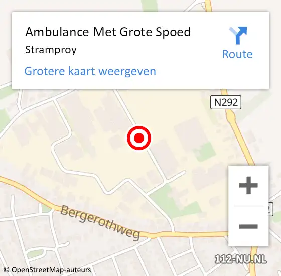 Locatie op kaart van de 112 melding: Ambulance Met Grote Spoed Naar Stramproy op 24 maart 2022 15:00