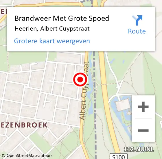 Locatie op kaart van de 112 melding: Brandweer Met Grote Spoed Naar Heerlen, Albert Cuypstraat op 24 maart 2022 15:11