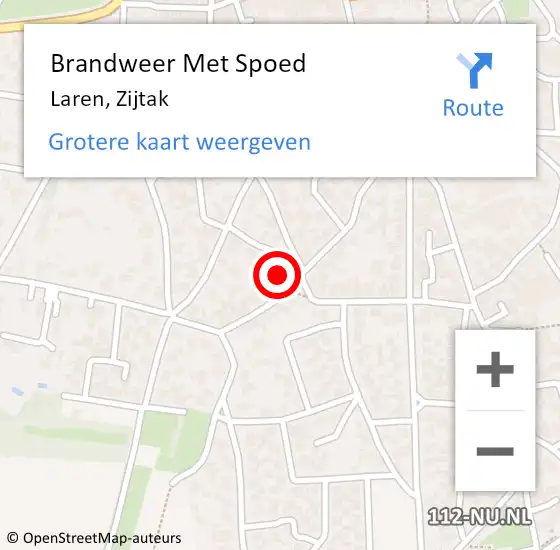 Locatie op kaart van de 112 melding: Brandweer Met Spoed Naar Laren, Zijtak op 24 maart 2022 15:28