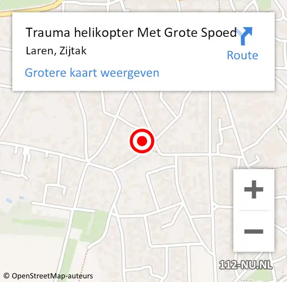 Locatie op kaart van de 112 melding: Trauma helikopter Met Grote Spoed Naar Laren, Zijtak op 24 maart 2022 15:30