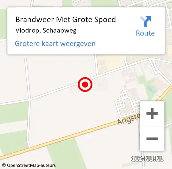 Locatie op kaart van de 112 melding: Brandweer Met Grote Spoed Naar Vlodrop, Schaapweg op 24 maart 2022 15:31