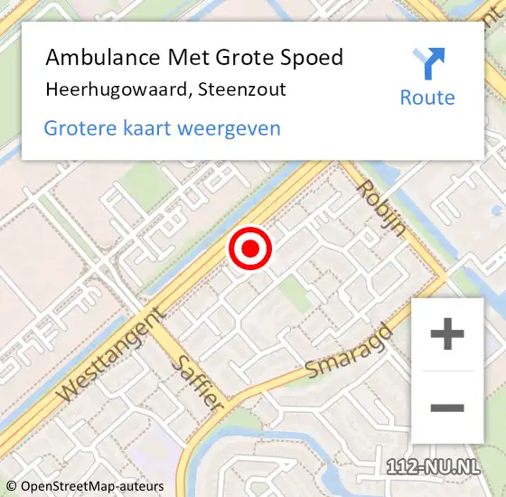 Locatie op kaart van de 112 melding: Ambulance Met Grote Spoed Naar Heerhugowaard, Steenzout op 24 maart 2022 16:16