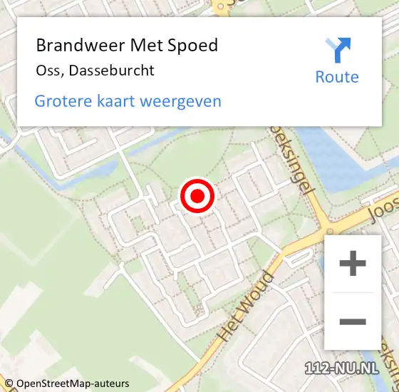 Locatie op kaart van de 112 melding: Brandweer Met Spoed Naar Oss, Dasseburcht op 24 maart 2022 17:02