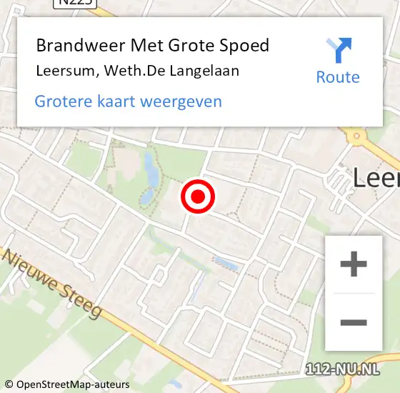 Locatie op kaart van de 112 melding: Brandweer Met Grote Spoed Naar Leersum, Weth.De Langelaan op 24 maart 2022 17:19