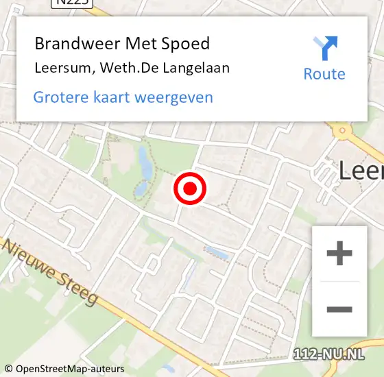 Locatie op kaart van de 112 melding: Brandweer Met Spoed Naar Leersum, Weth.De Langelaan op 24 maart 2022 17:23