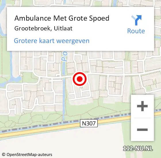 Locatie op kaart van de 112 melding: Ambulance Met Grote Spoed Naar Grootebroek, Uitlaat op 24 maart 2022 17:55