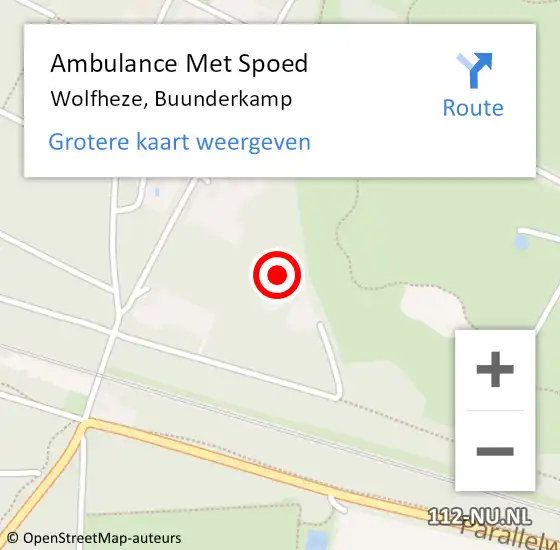 Locatie op kaart van de 112 melding: Ambulance Met Spoed Naar Wolfheze, Buunderkamp op 24 maart 2022 18:35