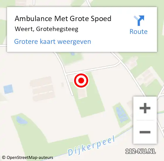 Locatie op kaart van de 112 melding: Ambulance Met Grote Spoed Naar Weert, Grotehegsteeg op 12 juli 2014 02:39