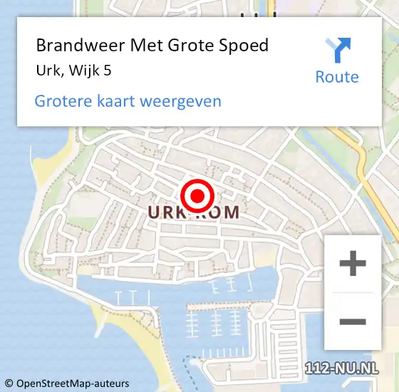 Locatie op kaart van de 112 melding: Brandweer Met Grote Spoed Naar Urk, Wijk 5 op 24 maart 2022 21:23