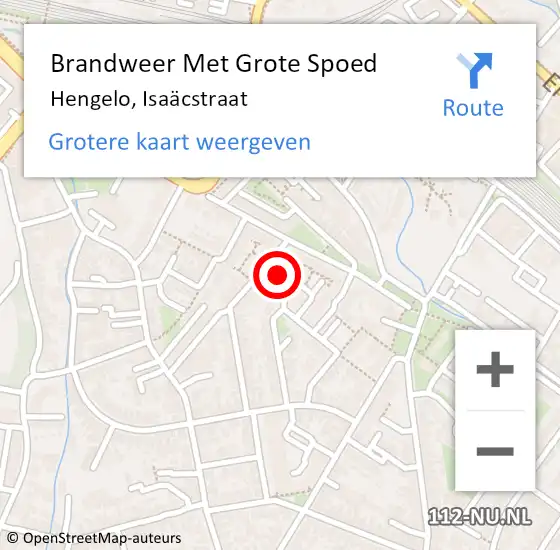 Locatie op kaart van de 112 melding: Brandweer Met Grote Spoed Naar Hengelo, Isaäcstraat op 24 maart 2022 21:42