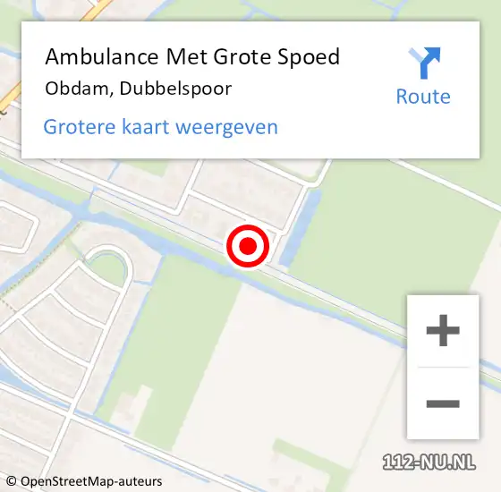 Locatie op kaart van de 112 melding: Ambulance Met Grote Spoed Naar Obdam, Dubbelspoor op 24 maart 2022 22:00