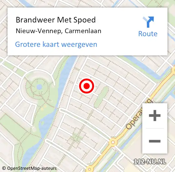 Locatie op kaart van de 112 melding: Brandweer Met Spoed Naar Nieuw-Vennep, Carmenlaan op 25 maart 2022 00:02