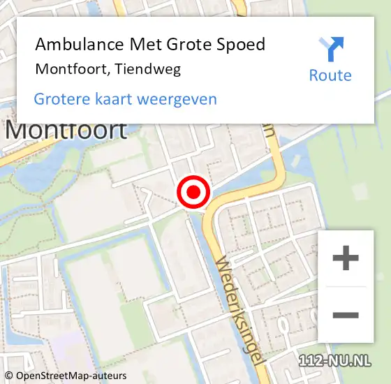 Locatie op kaart van de 112 melding: Ambulance Met Grote Spoed Naar Montfoort, Tiendweg op 12 juli 2014 03:38