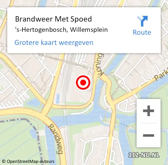 Locatie op kaart van de 112 melding: Brandweer Met Spoed Naar 's-Hertogenbosch, Willemsplein op 25 maart 2022 02:30