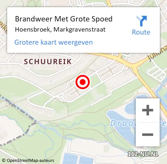 Locatie op kaart van de 112 melding: Brandweer Met Grote Spoed Naar Hoensbroek, Markgravenstraat op 25 maart 2022 03:14