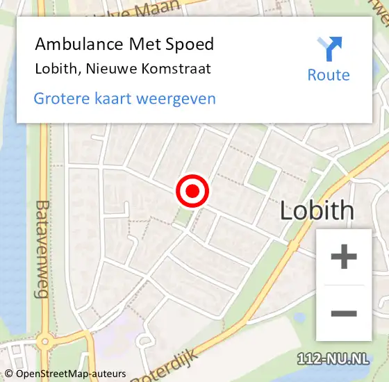 Locatie op kaart van de 112 melding: Ambulance Met Spoed Naar Lobith, Nieuwe Komstraat op 25 maart 2022 03:39