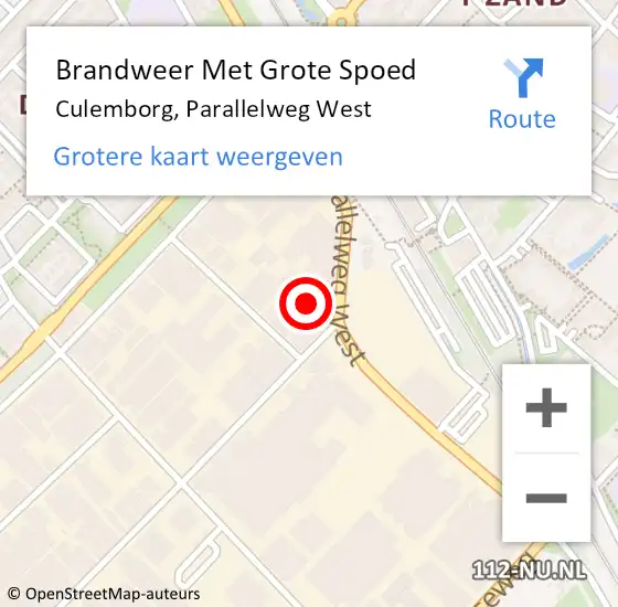 Locatie op kaart van de 112 melding: Brandweer Met Grote Spoed Naar Culemborg, Parallelweg West op 25 maart 2022 07:24