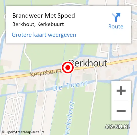 Locatie op kaart van de 112 melding: Brandweer Met Spoed Naar Berkhout, Kerkebuurt op 25 maart 2022 08:13