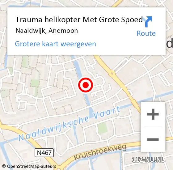 Locatie op kaart van de 112 melding: Trauma helikopter Met Grote Spoed Naar Naaldwijk, Anemoon op 25 maart 2022 09:05