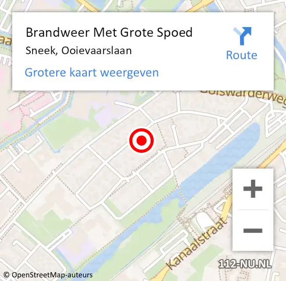 Locatie op kaart van de 112 melding: Brandweer Met Grote Spoed Naar Sneek, Ooievaarslaan op 25 maart 2022 09:20