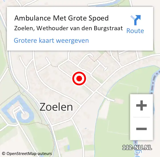 Locatie op kaart van de 112 melding: Ambulance Met Grote Spoed Naar Zoelen, Wethouder van den Burgstraat op 25 maart 2022 09:34
