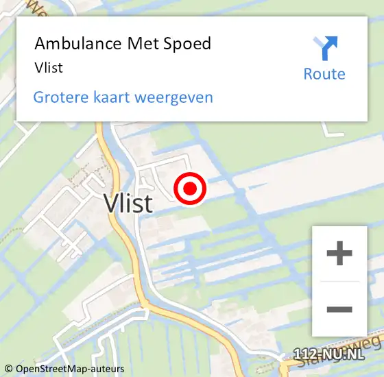 Locatie op kaart van de 112 melding: Ambulance Met Spoed Naar Vlist op 25 maart 2022 10:16