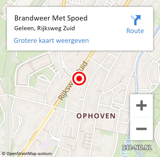 Locatie op kaart van de 112 melding: Brandweer Met Spoed Naar Geleen, Rijksweg Zuid op 25 maart 2022 11:10