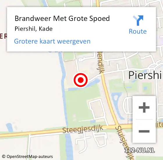 Locatie op kaart van de 112 melding: Brandweer Met Grote Spoed Naar Piershil, Kade op 25 maart 2022 11:14