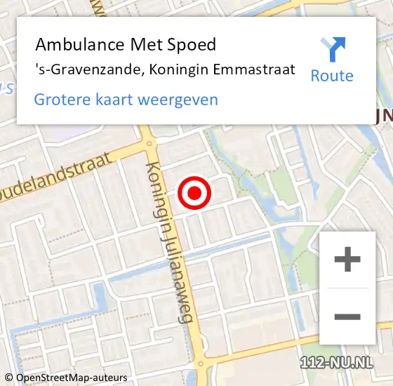 Locatie op kaart van de 112 melding: Ambulance Met Spoed Naar 's-Gravenzande, Koningin Emmastraat op 25 maart 2022 11:29